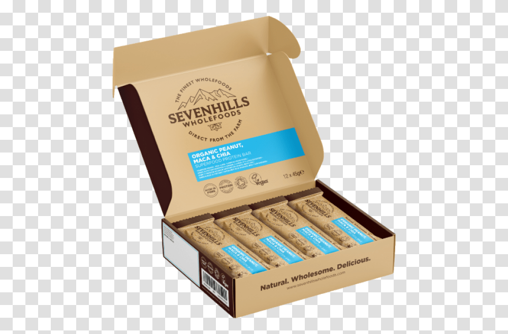 Sevenhills Wholefoods Organic Peanut Maca Amp Chia Superfood Carton, Box, Label, First Aid Transparent Png