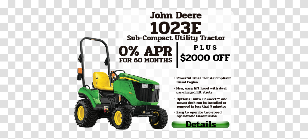 Seventh Slide John Deere 20 Hp Tractor Price In India, Lawn Mower, Tool, Poster, Advertisement Transparent Png