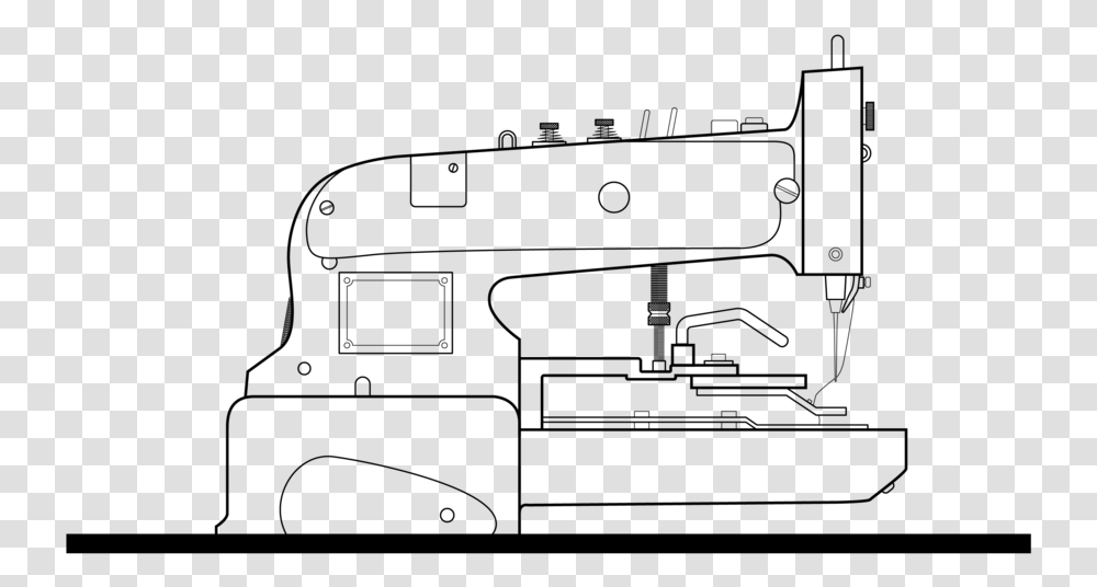 Sewing Drawing Machine Technical Drawing, Gray, World Of Warcraft Transparent Png