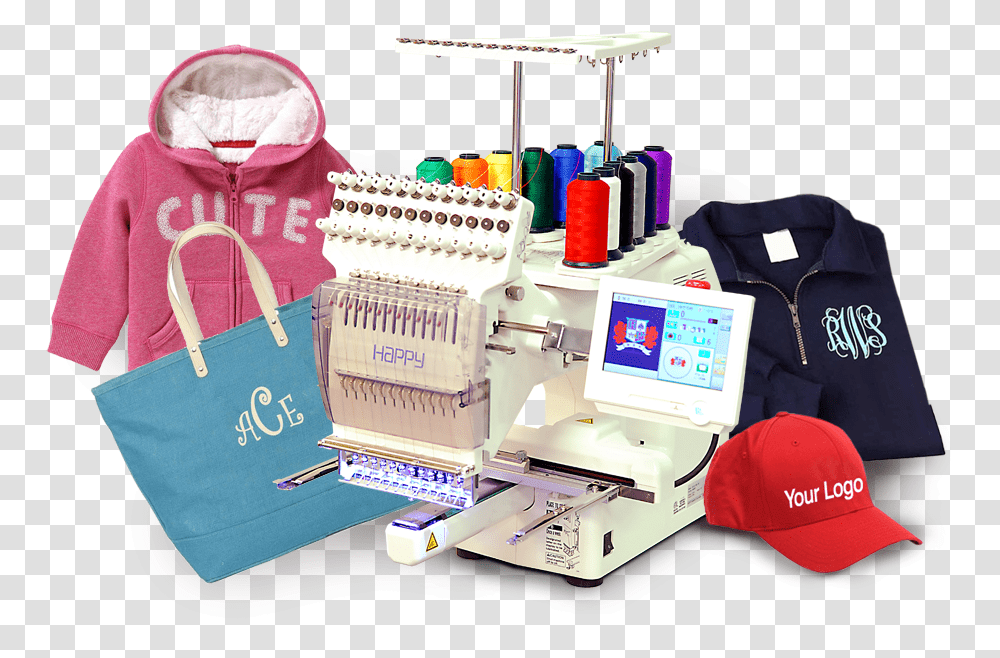 Sewing Machine Happy Hch 12 Needle Embroidery Machine Embroidery Machine, Clothing, Apparel, Birthday Cake, Dessert Transparent Png