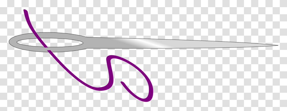 Sewing Needle With Purple Thread, Weapon, Weaponry, Scissors Transparent Png