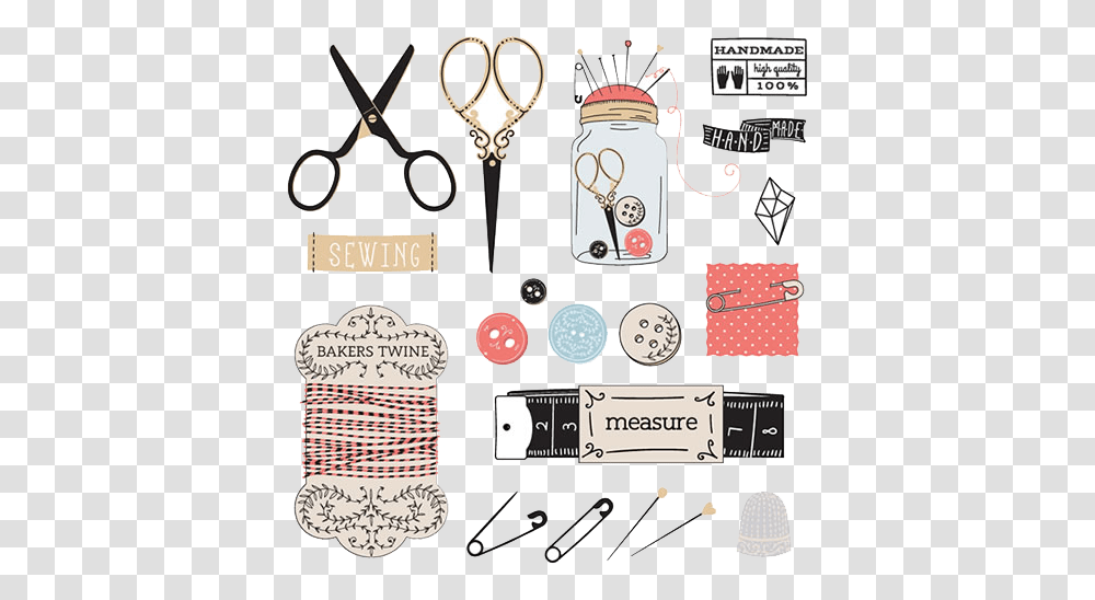 Sewing Thread Text Needle Accessory Fashion Materials For Sewing With Names, Weapon, Weaponry, Blade, Scissors Transparent Png