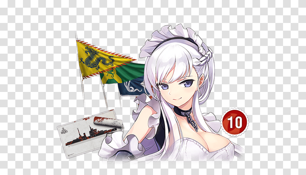 Sexy Anime Girl Belfast Azur Lane, Person, Comics, Book, Flag Transparent Png