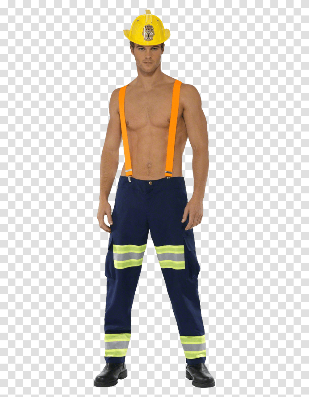 Sexy Firefighter Costume Men, Person, Human, Apparel Transparent Png