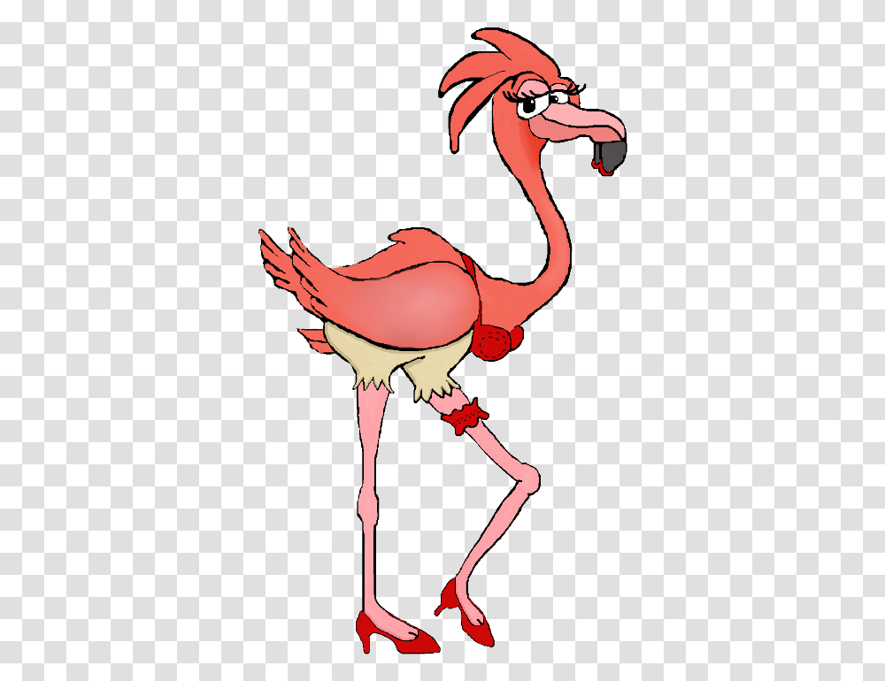 Sexy Flamingo Cartoon, Bird, Animal, Person, Human Transparent Png