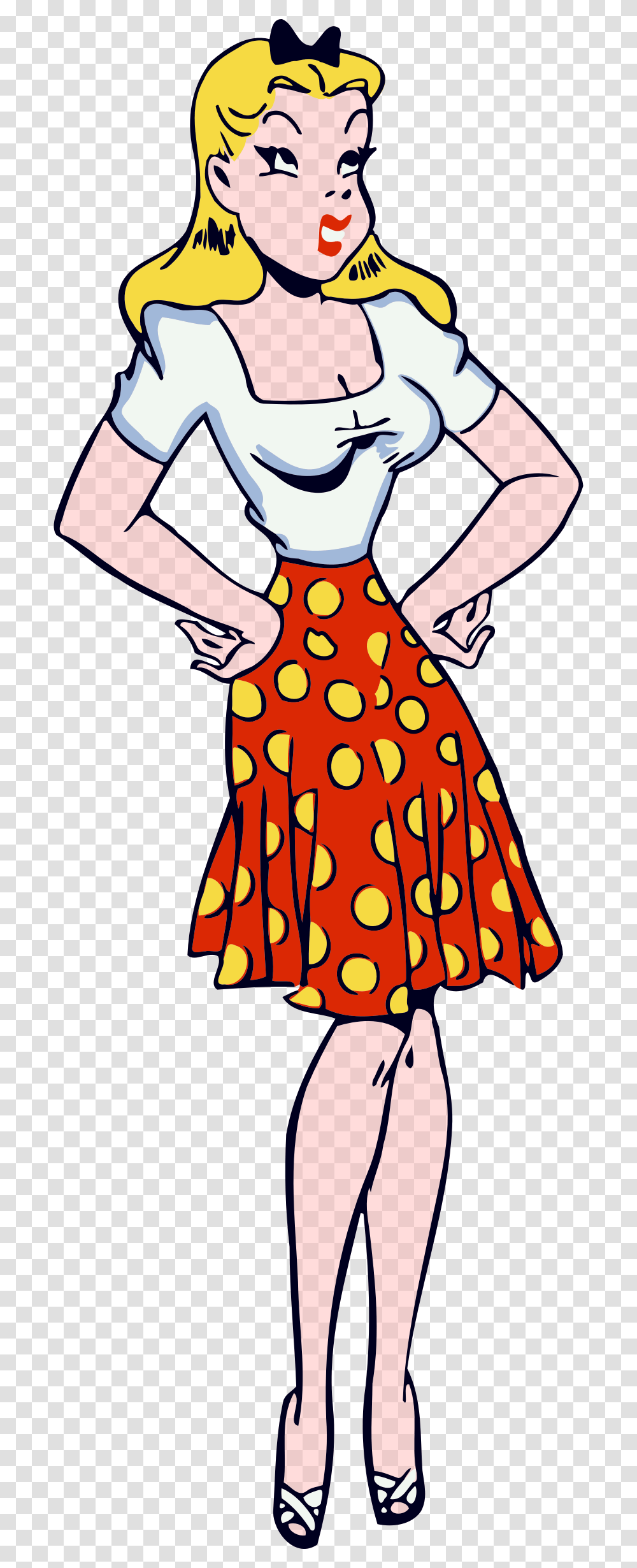 Sexy Lady Glamorous Girl Cartoon, Dress, Apparel, Dance Pose Transparent Png