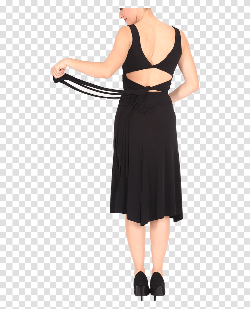 Sexy Tango Dress With Back Straps Little Black Dress, Female, Person, Woman Transparent Png