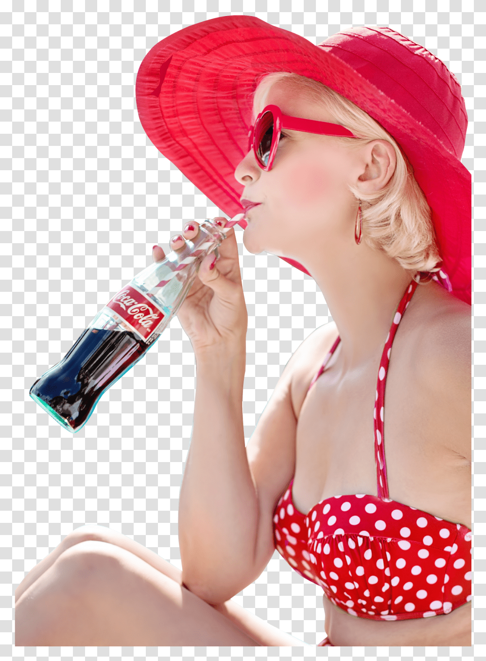 Sexy Woman Drinking Coca Cola Drink, Clothing, Apparel, Sunglasses, Accessories Transparent Png