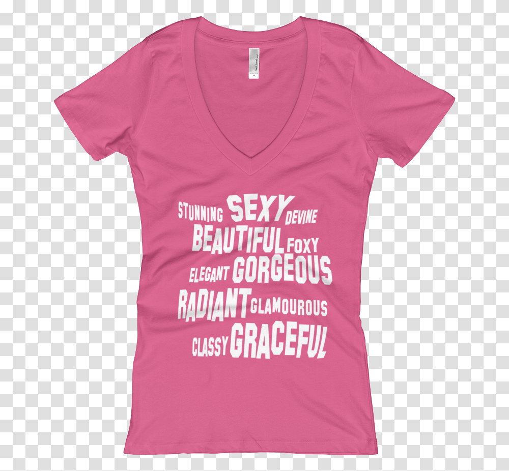 Sexy Words Mockup Flat Front Hot Pink Original Active Shirt, Apparel, T-Shirt Transparent Png