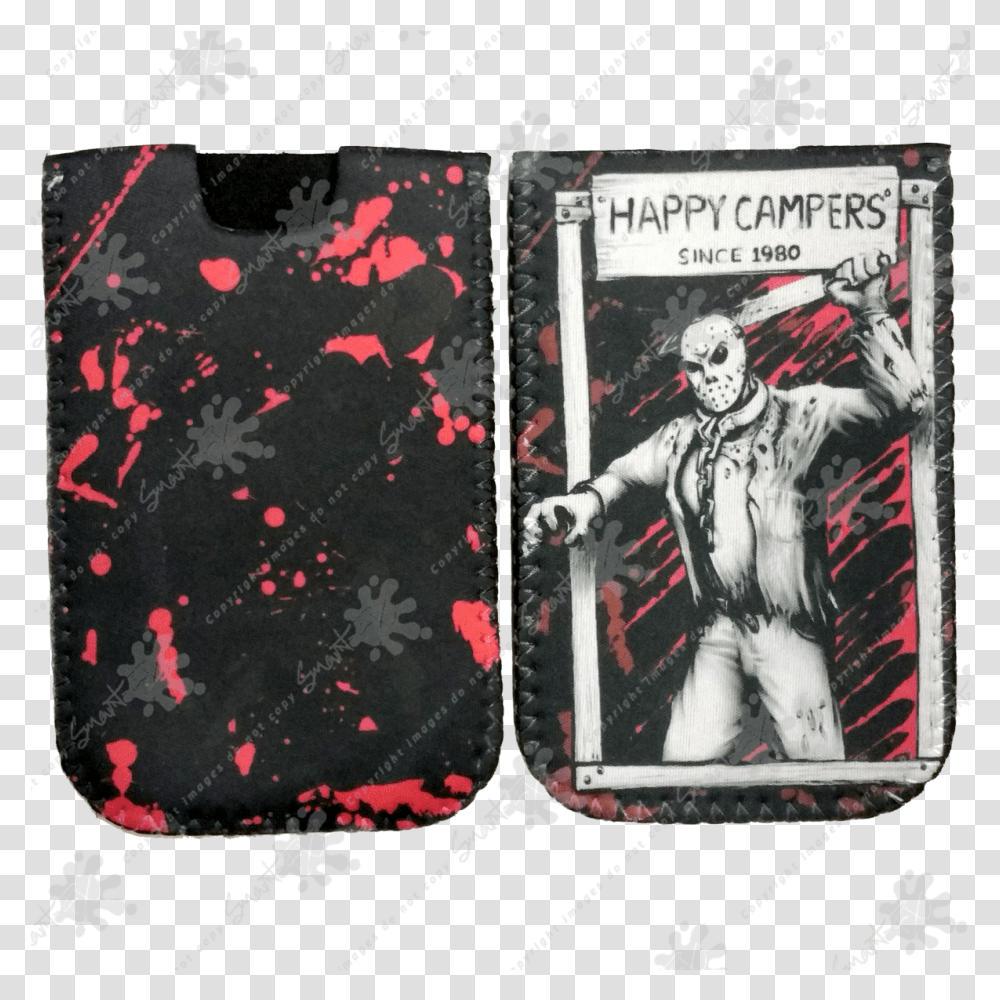 Sfx Happy Campers Jason Voorhees Phone Pouch Wallet, Person, Text, Rug, Poster Transparent Png