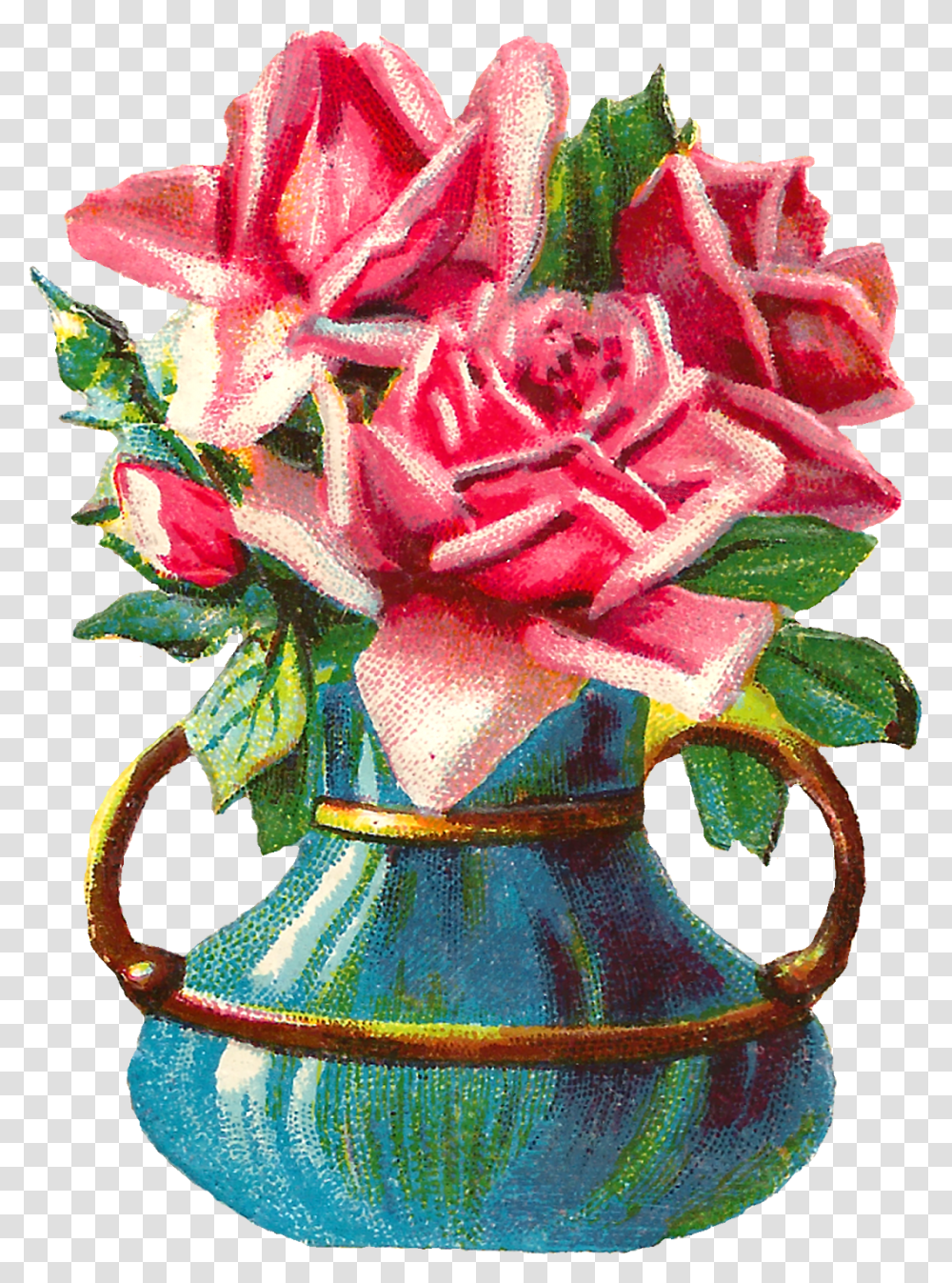 Shabby Chic Pink Rose Clip Art Flower Vase Rose, Plant, Flower Bouquet, Flower Arrangement, Blossom Transparent Png
