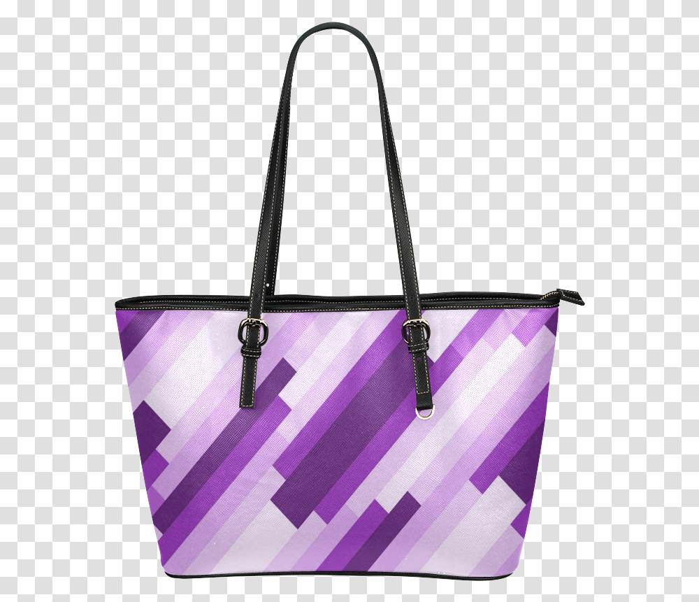 Shades Of Purple Diagonal Stripes Leather Tote Baglarge Tote Bag, Accessories, Accessory, Handbag, Purse Transparent Png