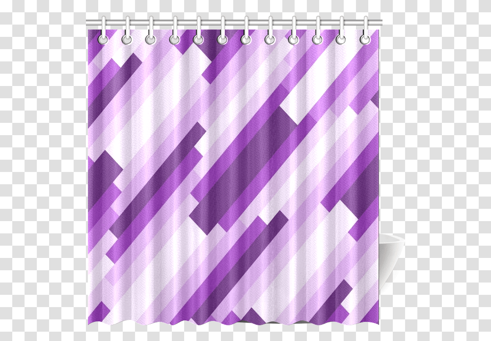 Shades Of Purple Diagonal Stripes Shower Curtain 69 Curtain, Rug, Flag Transparent Png