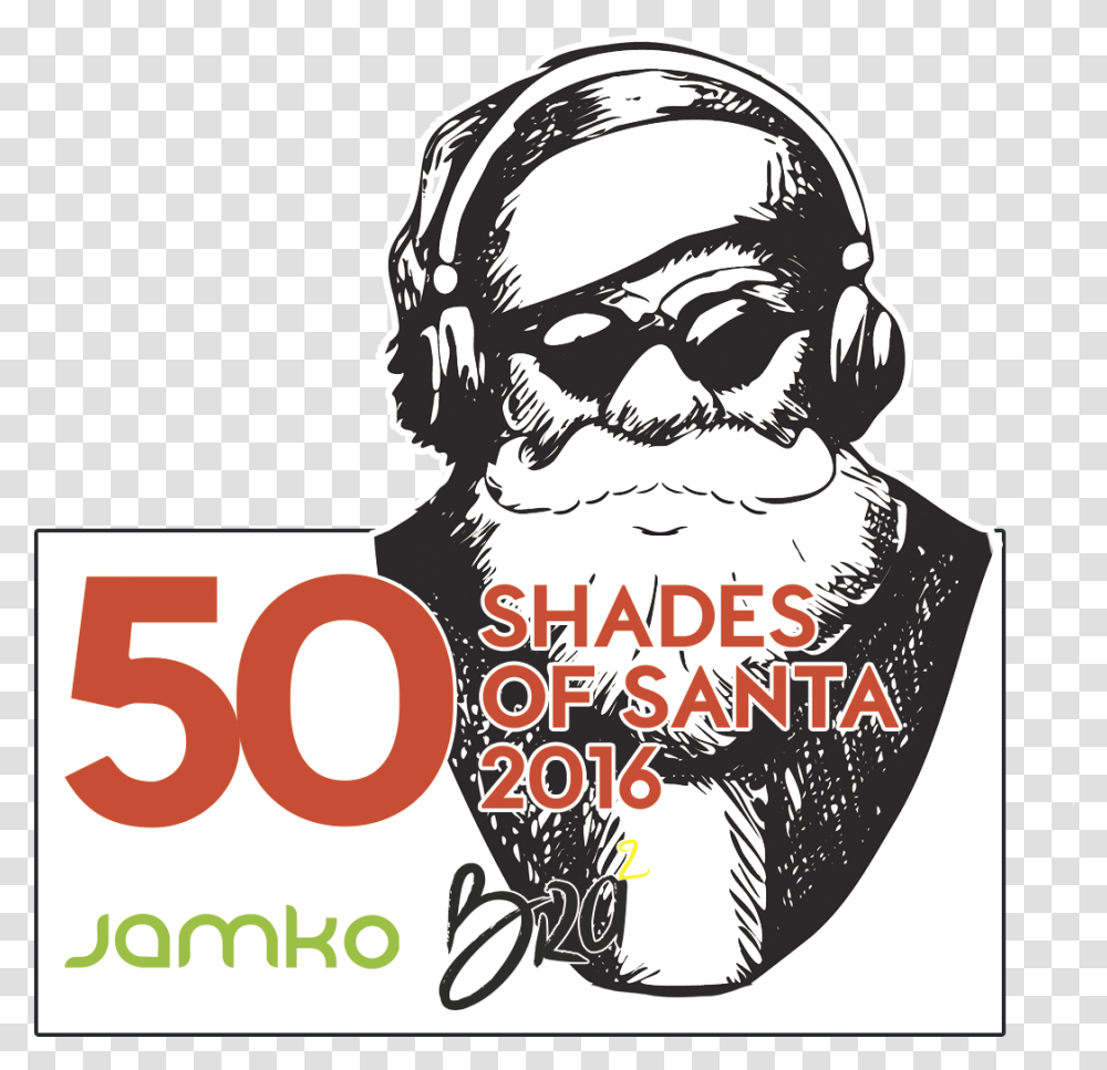 Shades Of Santa Jamko's Prechristmas Party Jamko Rumah Makan Bromo Asri, Text, Face, Number, Symbol Transparent Png