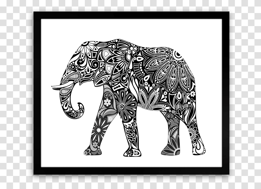 Shadow Framed Print Elephant Wall Art, Wildlife, Mammal, Animal, Wolf Transparent Png