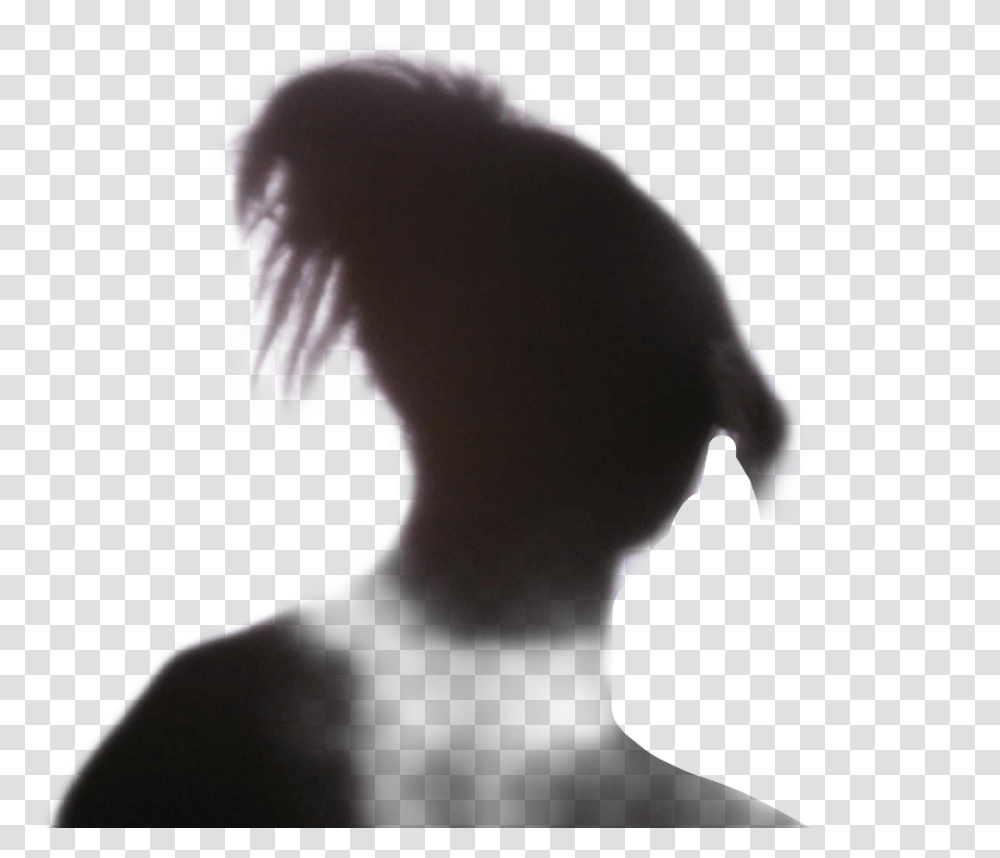 Shadow Silhouette Girl Profile Head Hair Black Girl, Person, Human, Neck Transparent Png