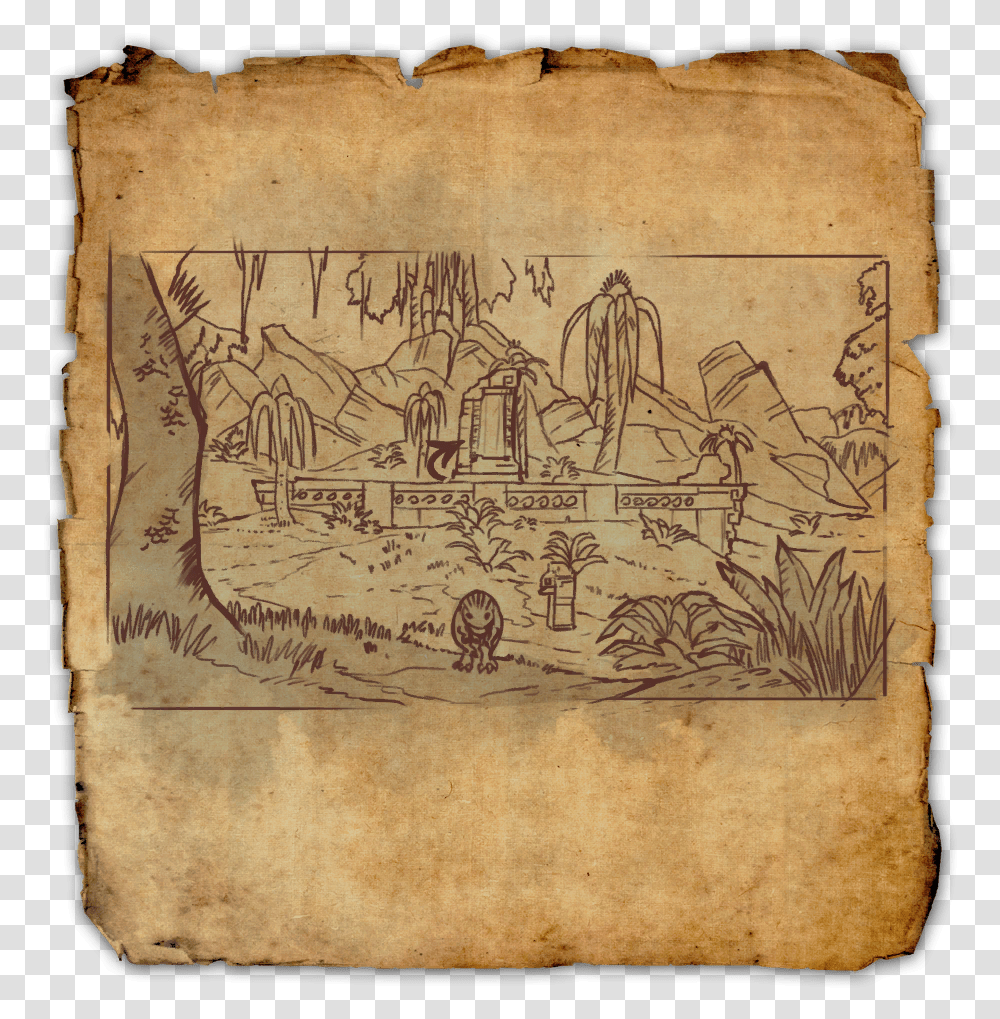 Shadowfen Treasure Map Iv Clockwork City Eso Treasure Map, Drawing, Scroll Transparent Png