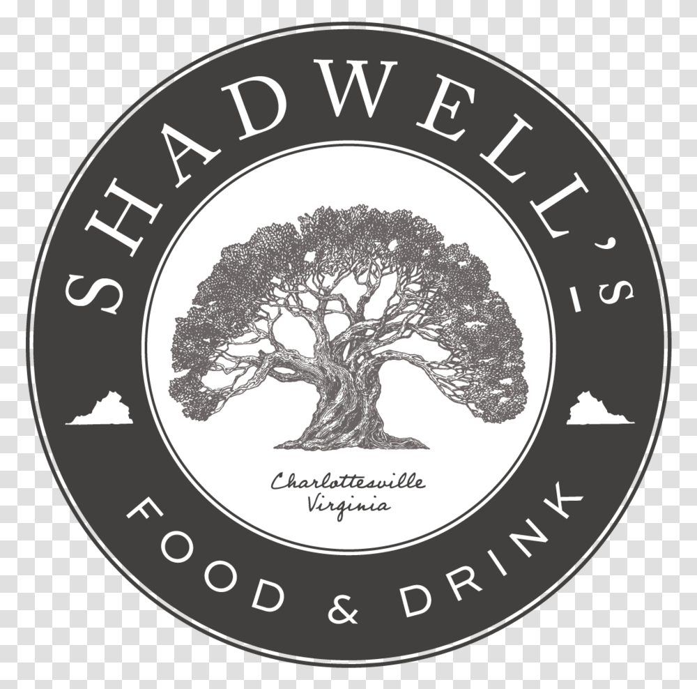 Shadwells Logo Black Cmyk Tree Va Olive, Plant, Root, Label Transparent Png