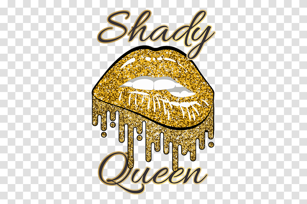 Shady Queen Drag Race Faux Gold Lips Women's T Shirt Ladybug, Accessories, Accessory, Jewelry, Label Transparent Png