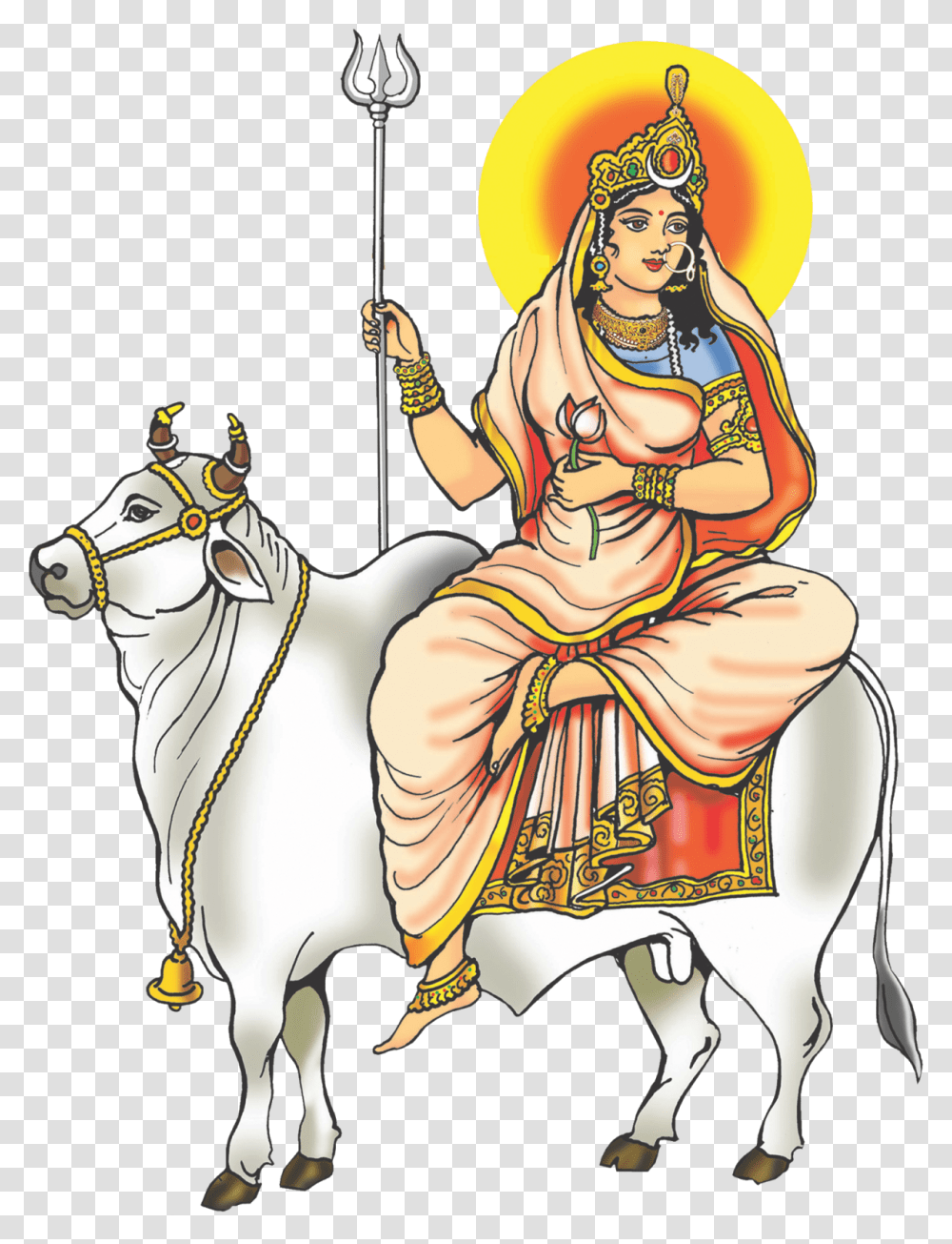 Shailputri, Person, Human, Bull, Mammal Transparent Png