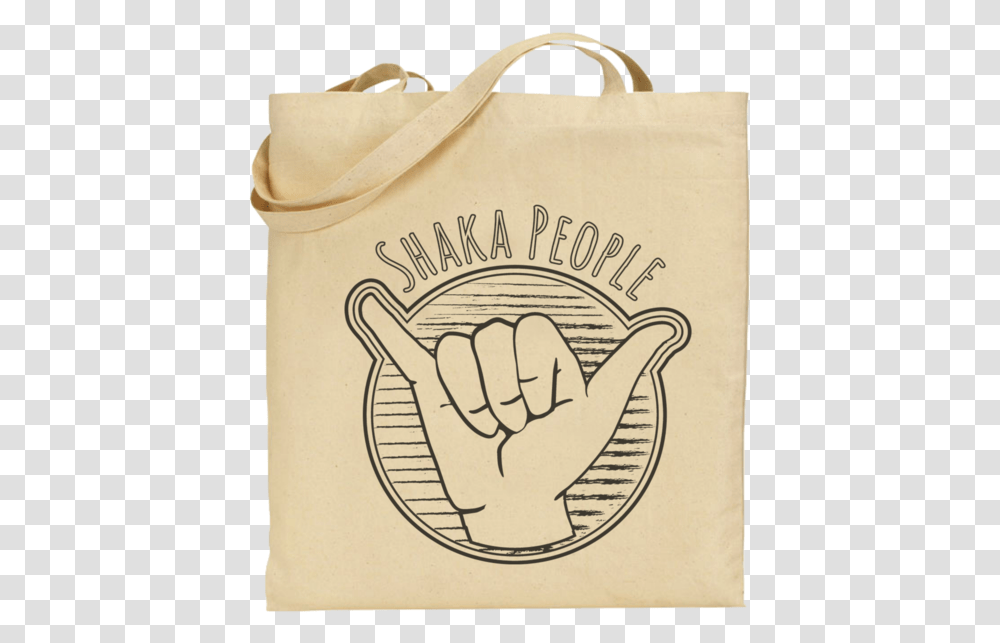 Shaka Stamp Tote Tote Bag, Hand, Shopping Bag Transparent Png