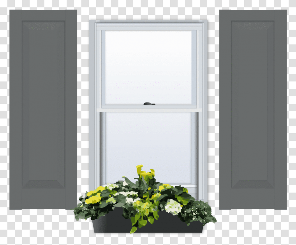 Shaker Style Vinyl Shutters, Window, Picture Window, Flower, Plant Transparent Png