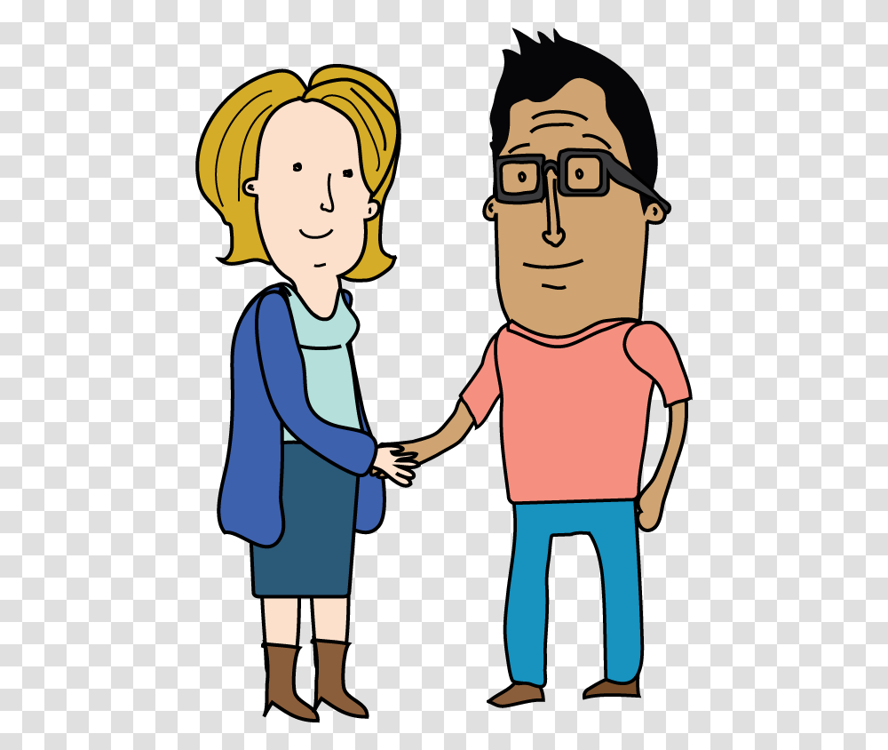 Shaking Hands Cartoon, Person, Human, People, Family Transparent Png