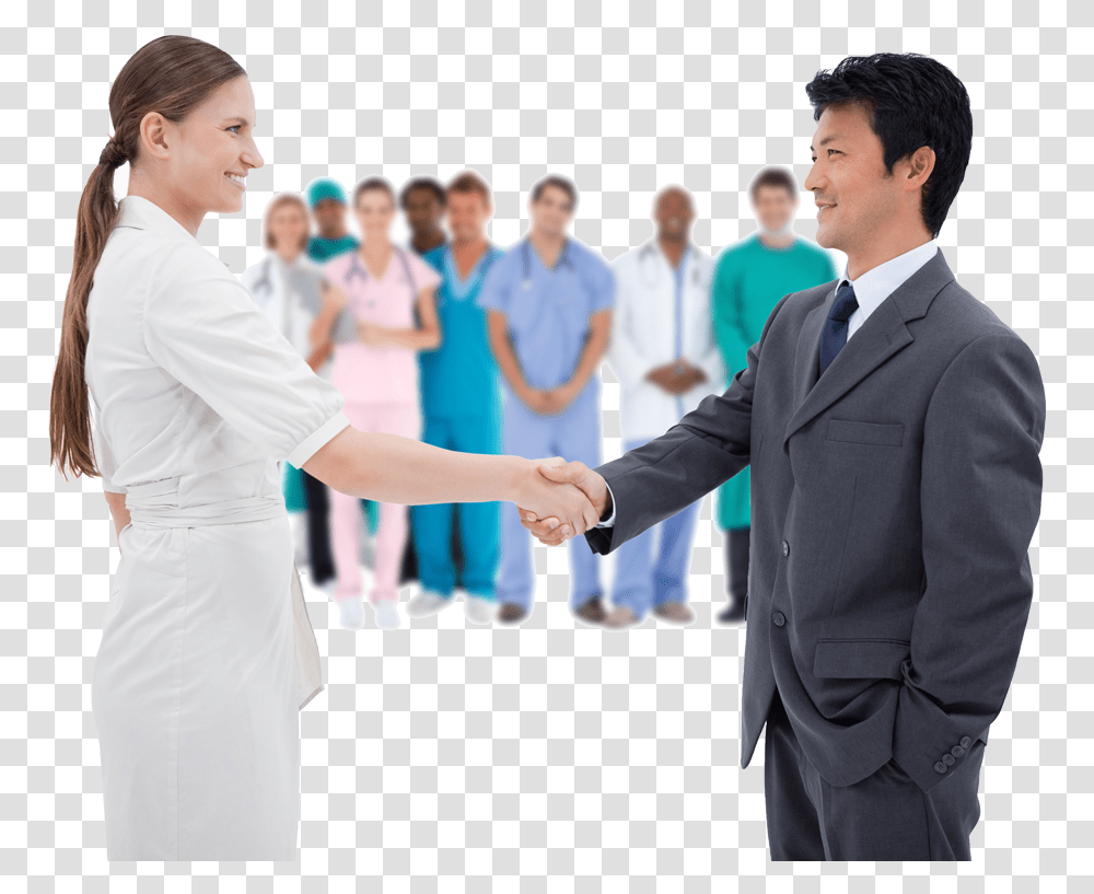 Shaking Hands Men Firm Handshake With Women, Person, Human, Suit, Overcoat Transparent Png