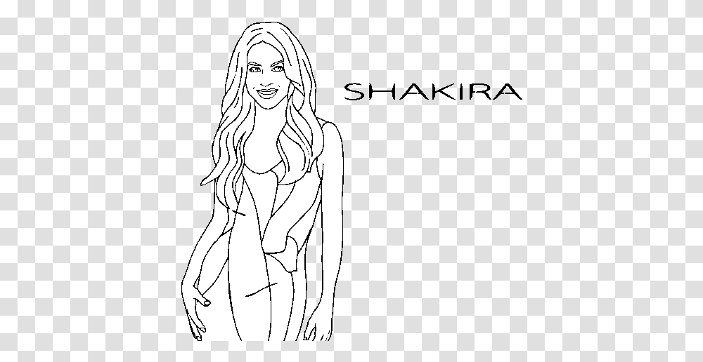 Shakira Coloring, Person, Female, Drawing, Art Transparent Png
