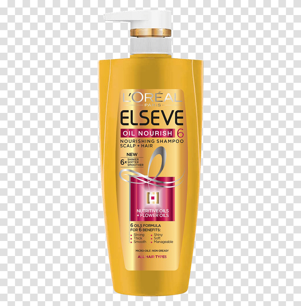 Shampoo Clipart L Oreal Elseve 6 Oil Nourish Shampoo, Bottle, Cosmetics, Sunscreen Transparent Png