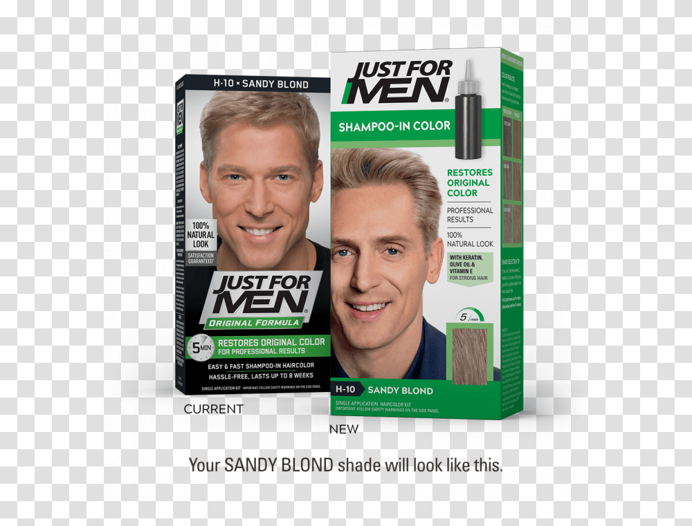 Shampoo In Color - Sandy Blond Hair Just For Men, Person, Human, Id Cards, Document Transparent Png