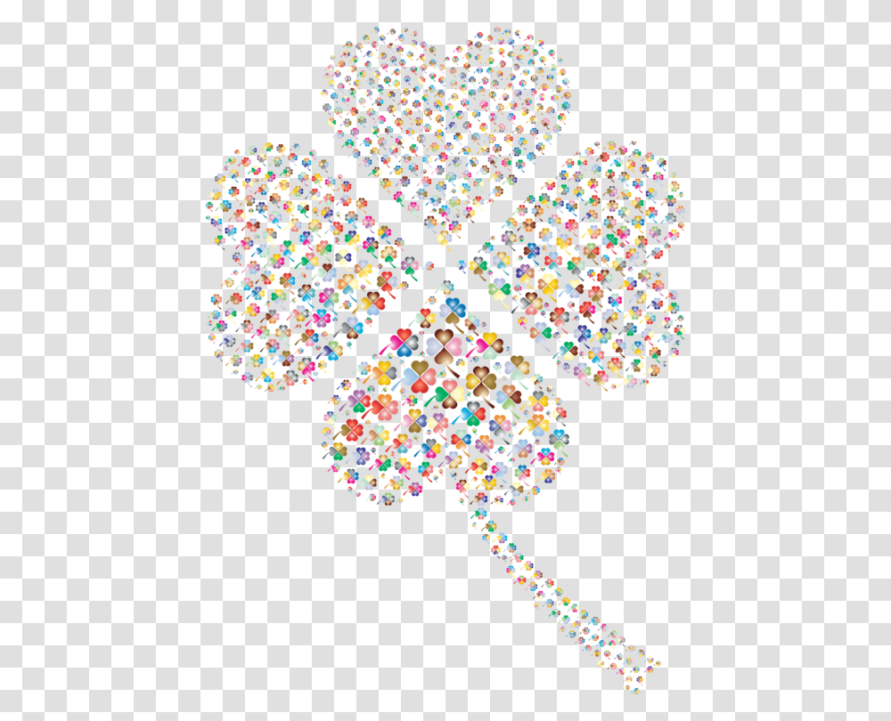 Shamrock Clipart No Background 4 Leaf Clover With Heart, Sweets, Food, Confectionery, Sprinkles Transparent Png