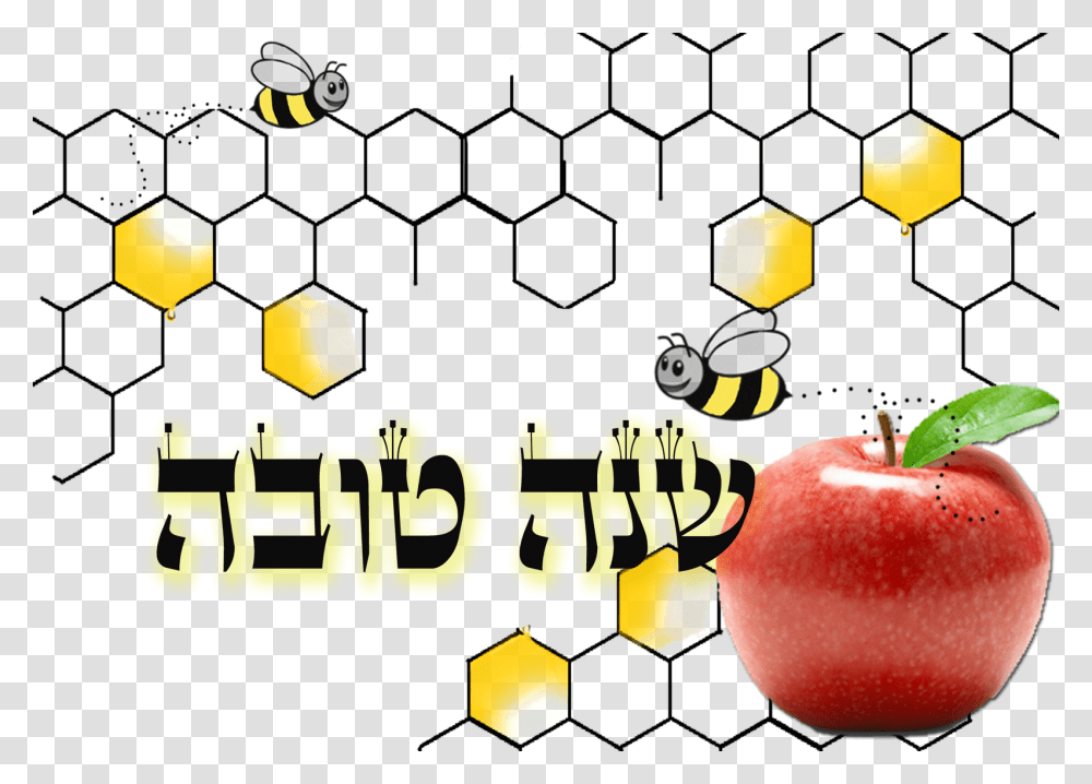 Shana Tova Bee Download, Apple, Fruit, Plant, Food Transparent Png
