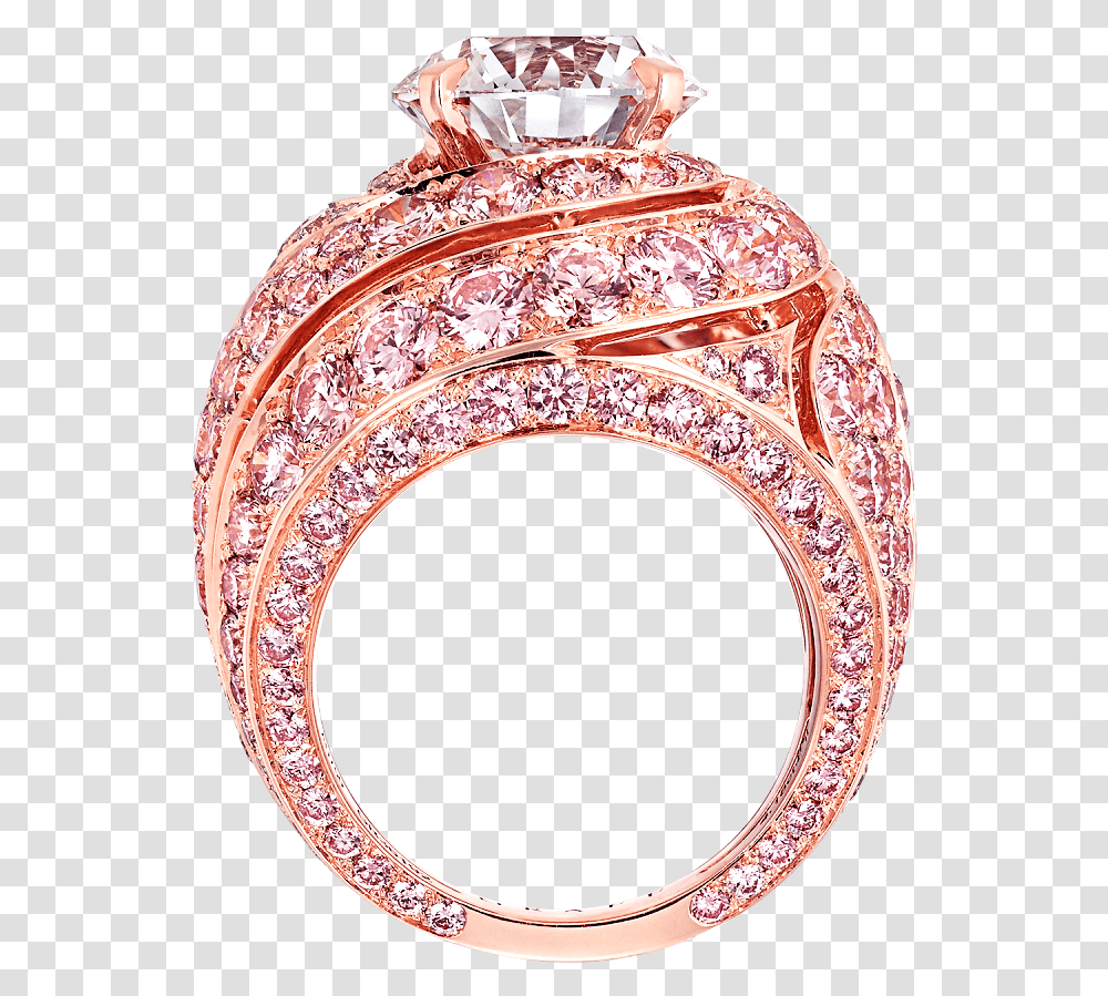 Shank View Of A Graff Swirl Ring Featuring A Round Engagement Ring, Accessories, Accessory, Jewelry, Diamond Transparent Png