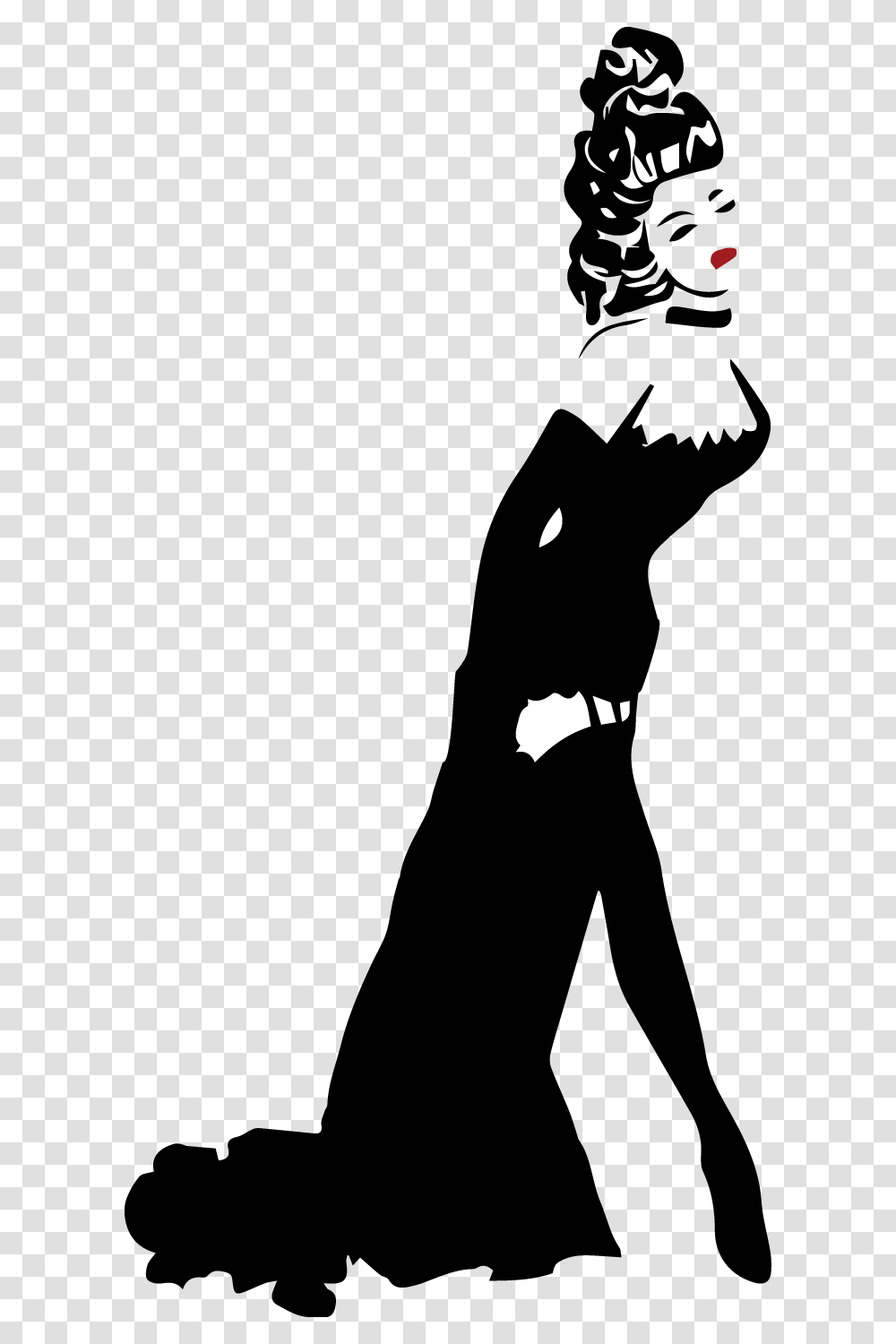 Shaow Clipart Victorian Era Moulin Rouge Dancer Silhouette, Stencil, Ninja, Batman Logo Transparent Png