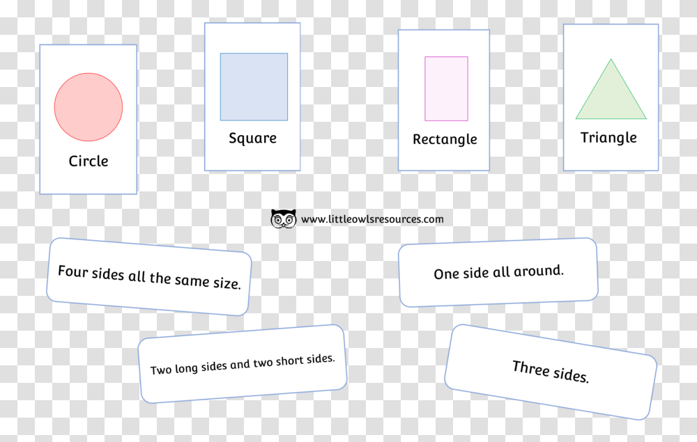 Shape Description Matching Cards And Statements Carmine, Word, Alphabet, Number Transparent Png