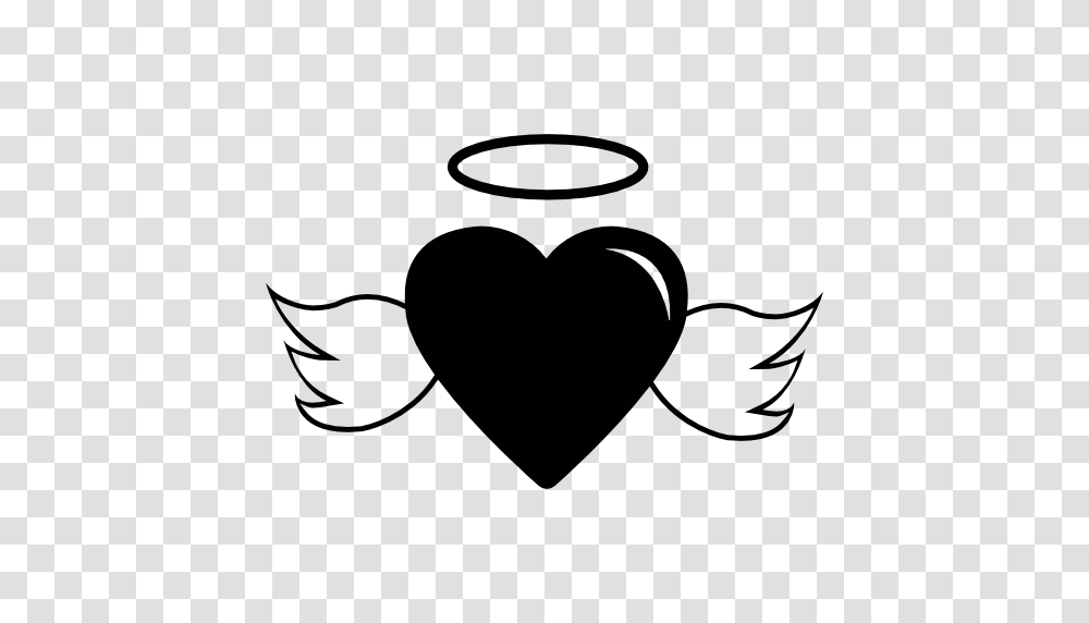 Shapes Lovely Angel Wings Halo Heart Heart Shape Icon, Gray, Plectrum, Path, Pillow Transparent Png