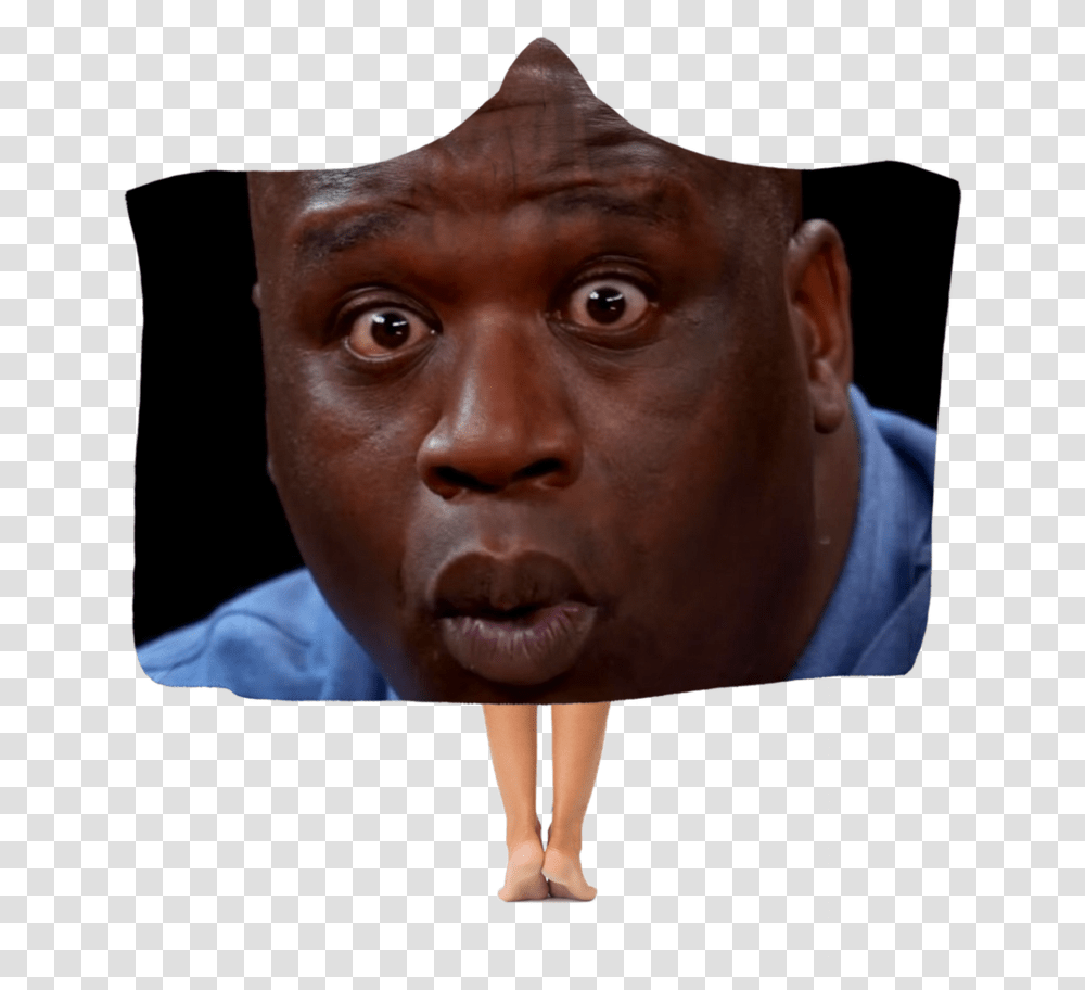 Shaquille O Neal Eating Hot Wings Classic Adult Hooded Shaq O Neal Face, Person, Head, Frown, Portrait Transparent Png
