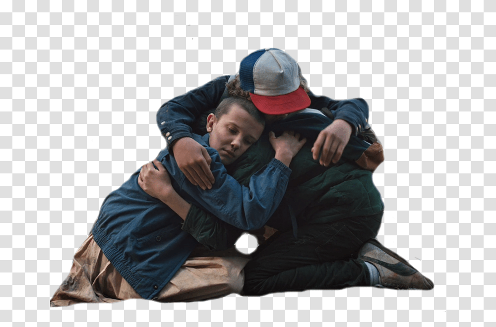 Share This Image Stranger Things Mike Wheeler, Person, Hat, Hug Transparent Png