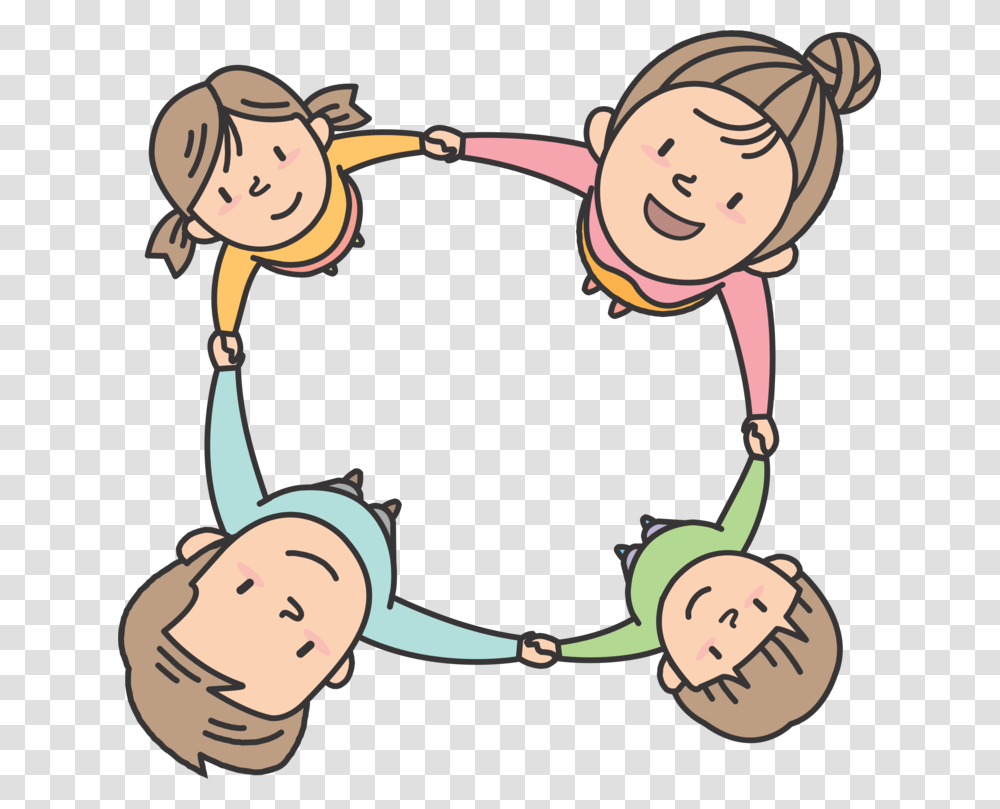 Sharingplaying With Kidspleased Cartoon Family Copyright Free, Crowd, Girl, Female, Face Transparent Png