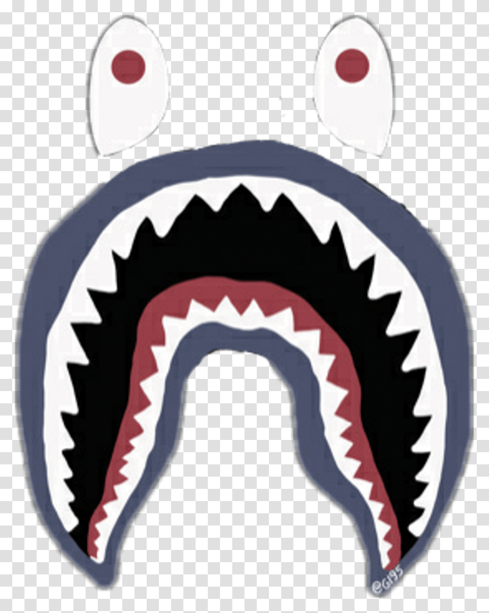 Shark Bape Logo, Label, Teeth, Mouth Transparent Png