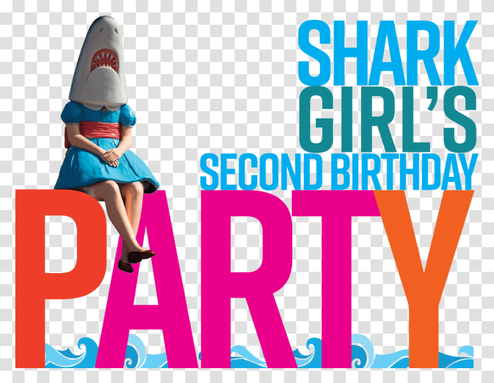 Shark Girl's Birthday Party Poster, Person, Figurine Transparent Png