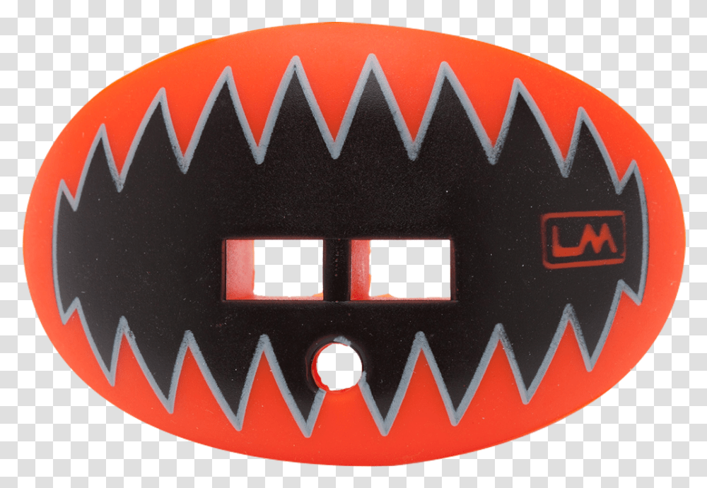 Shark Teeth Orange Football Mouthpiece Dot, Label, Text, Road Sign, Symbol Transparent Png