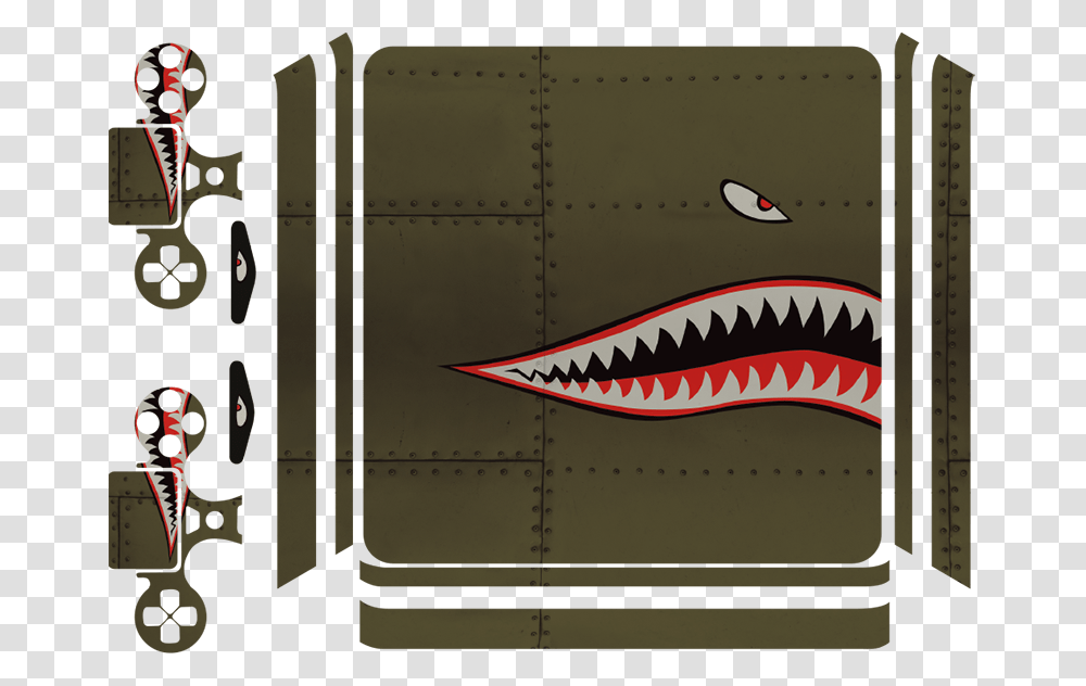 Shark Teeth Plane Art Ps4 Skin Sticker Shark Teeth Plane, Reptile, Animal, Plot, Diagram Transparent Png