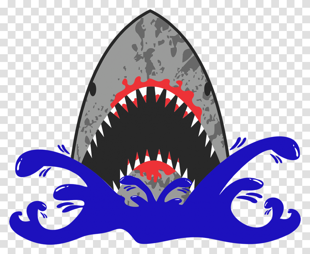 Shark Wave Beach Ocean Danger Attack Blood Hm C Mp Vector, Sea Life, Animal, Seafood, Teeth Transparent Png