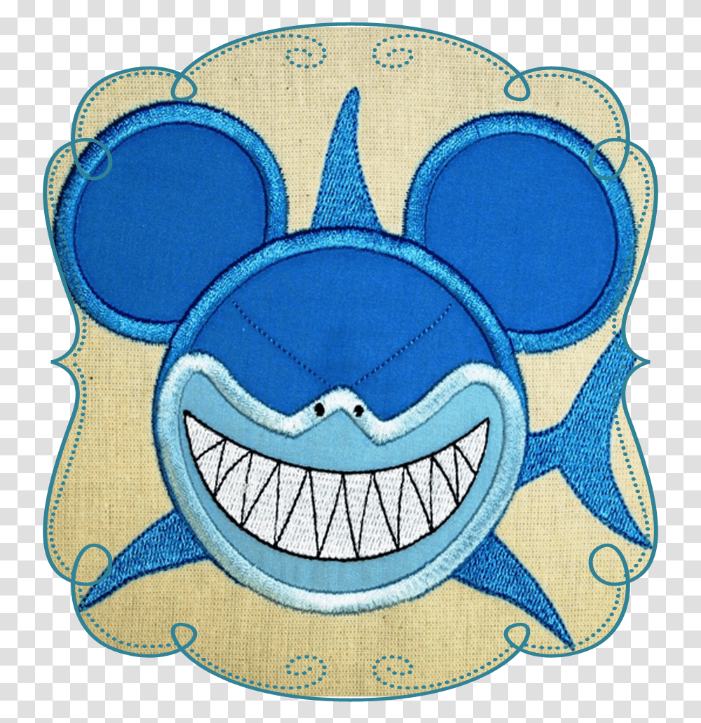 Sharky Cartoon, Applique, Rug, Logo Transparent Png