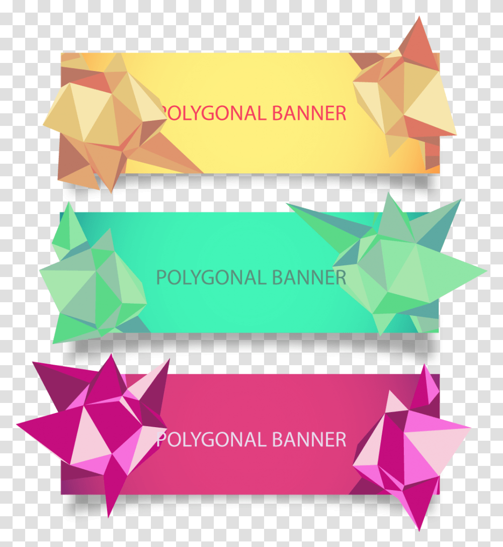 Shatter Vector Banner Banner Polygon, Paper, Business Card Transparent Png