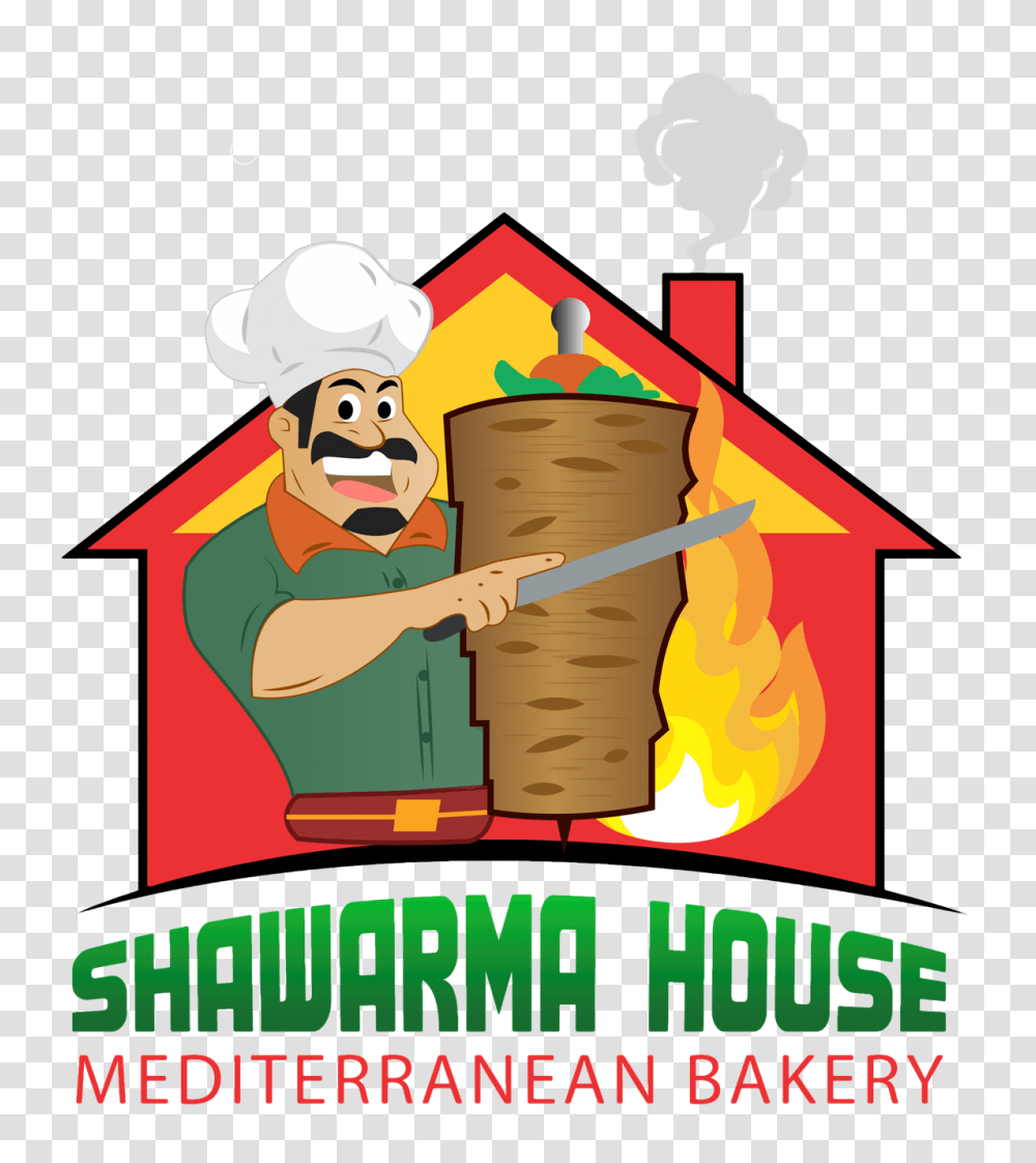 Shawarma House Homepage Shawarma Logo, Chef, Poster, Advertisement Transparent Png