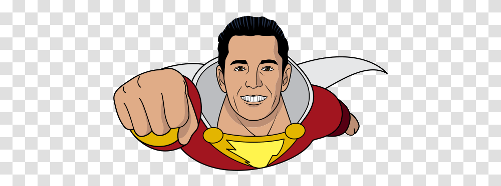 Shazam Flying Cartoon, Person, Face, Pillow, Cushion Transparent Png