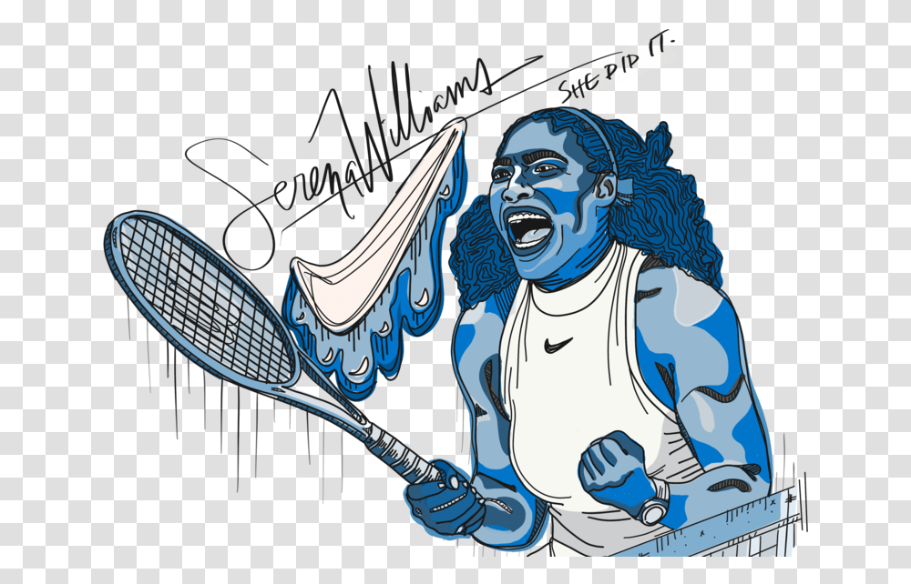 She Did It Illustration, Person, Tennis Racket, Sleeve Transparent Png